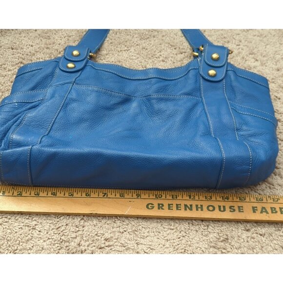 Nice Barr+Barr Women's Bag Blue Leather Purse Inside Card Pocket Hobo-lp - Picture 10 of 16
